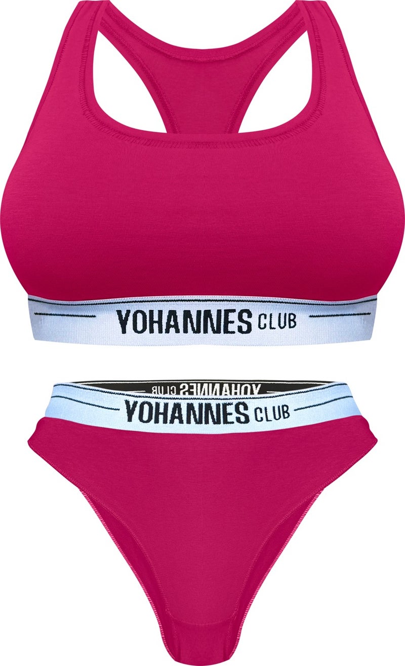 Yohannes Club Yohannesclub Women's Underwear Set(B. Bra-Brazilian), Pink/Fuchsia - Image 1