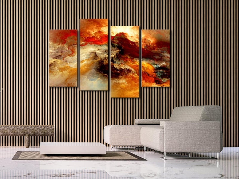 Pyradecor Large 4 Pieces Colorful Clouds Canvas Wall Art - Image 3
