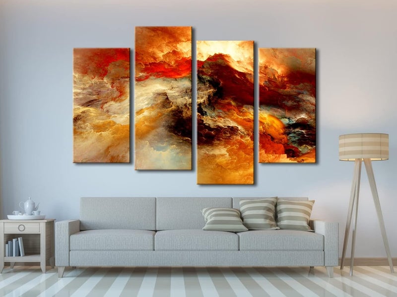 Pyradecor Large 4 Pieces Colorful Clouds Canvas Wall Art - Image 5