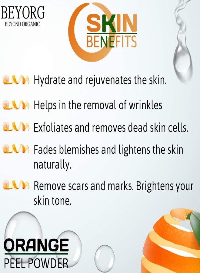 BEYORG Orange Peel Powder & Moroccan Rhassoul Clay Powder For Blemishes, Pimple-free, Natural Face Pack, Skin Care Treatment & Healing - Image 2