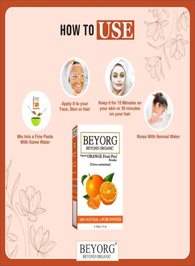BEYORG Orange Peel Powder & Moroccan Rhassoul Clay Powder For Blemishes, Pimple-free, Natural Face Pack, Skin Care Treatment & Healing - Image 4