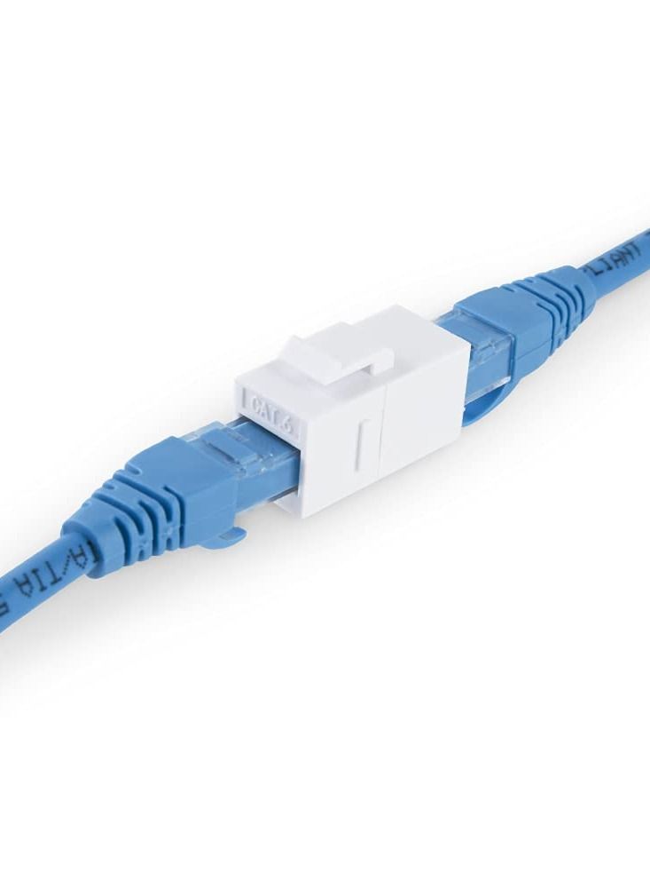 Y&D RJ45 CAT6 Keystone Coupler, 20 Pack Female to Plug-In UTP In-Line White  - Image 3
