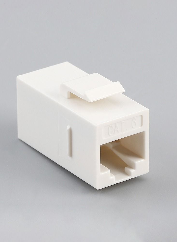 Y&D RJ45 CAT6 Keystone Coupler, 20 Pack Female to Plug-In UTP In-Line White  - Image 2