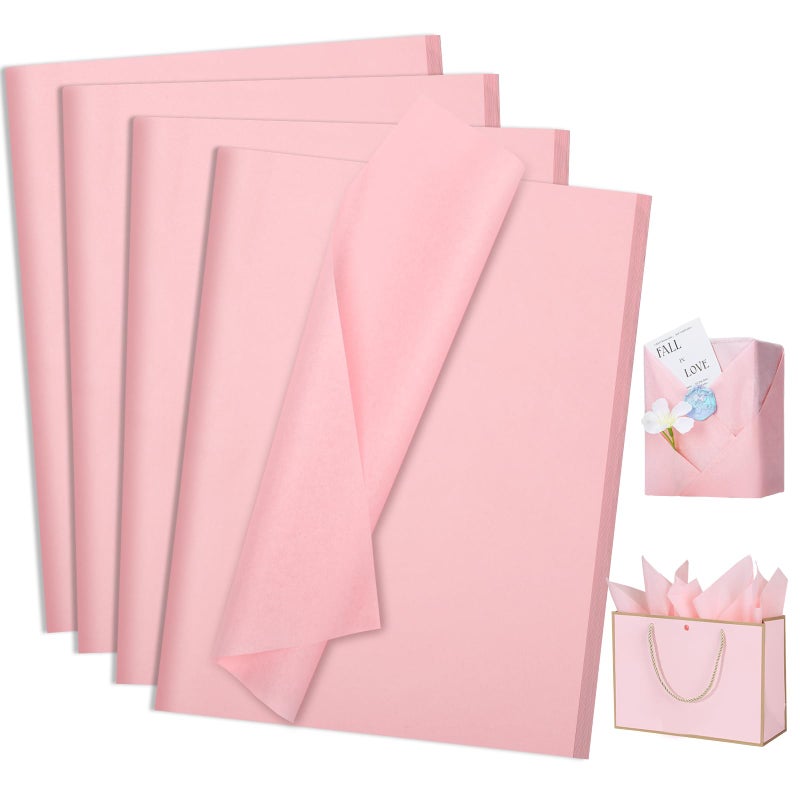 woric 160 Sheets Pink Tissue Paper for Gift Bags 20 X 14 Inches Wrapping Tissue Paper Bulk for Graduation Crafts Gift Packaging Weddings Baby Shower Girls Birthday Party Decorations - Image 2