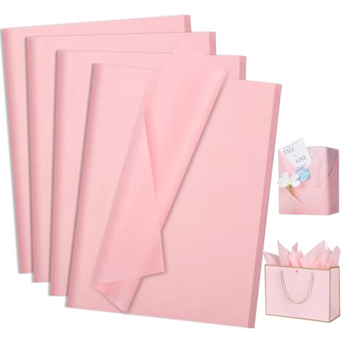 woric 160 Sheets Pink Tissue Paper for Gift Bags 20 X 14 Inches Wrapping Tissue Paper Bulk for Graduation Crafts Gift Packaging Weddings Baby Shower Girls Birthday Party Decorations - Image 1