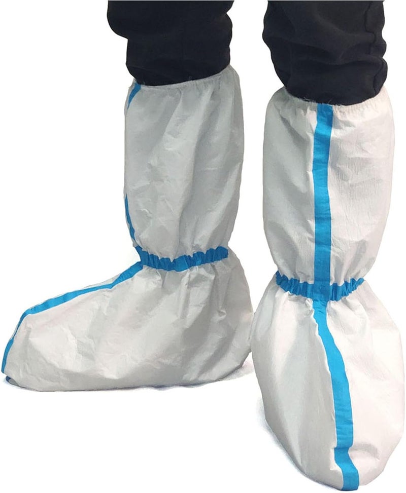 ZMDREAM Pack of 120 Disposable Hazmat Boot and Shoe Covers Knee High Long Booties White (White_Pack of 120) - Image 3