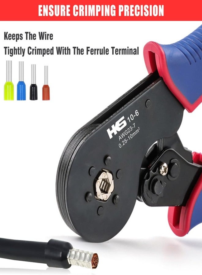 HKS Ferrule Crimping Tool AWG 23-7, Hexagonal Ratchet Self-Adjusting Crimper for End-Sleeve Terminals - Image 4