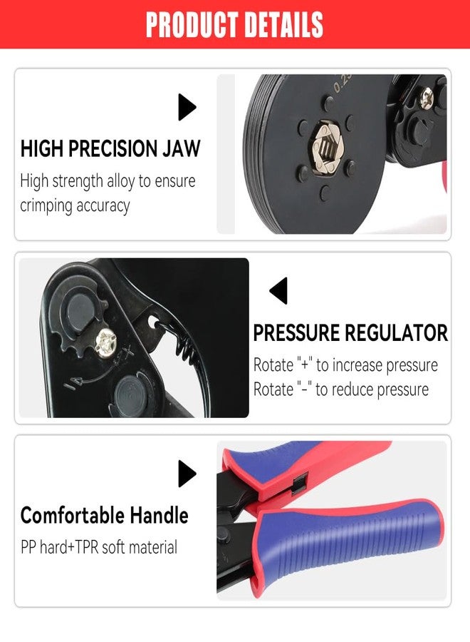HKS Ferrule Crimping Tool AWG 23-7, Hexagonal Ratchet Self-Adjusting Crimper for End-Sleeve Terminals - Image 3