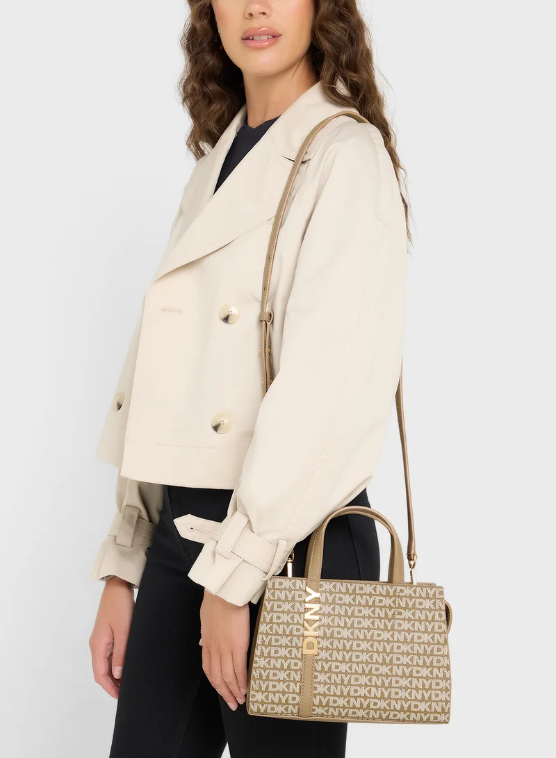 DKNY Avril Logo Zip Through Satchel