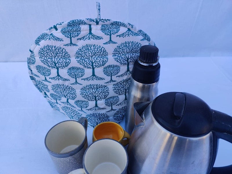 Malan Bai Mandala Tea Cozy Cover Hand Block Winter Tea Cozy Cotton Tea Kettle Warmer Pot Cover Hot Coffee Cover Handamde Kitchen Décor Brand: Malan Bai - Image 3