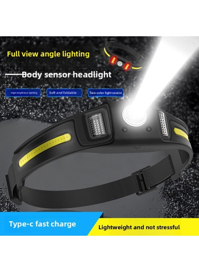 Generic Headlight Strong Light Super Bright Charging Induction Night Fishing Head-mounted Super Long Endurance COB Floodlight Work Light-Colour:Gt10 Non-inductive (white Light + Red Light)  - Image 2