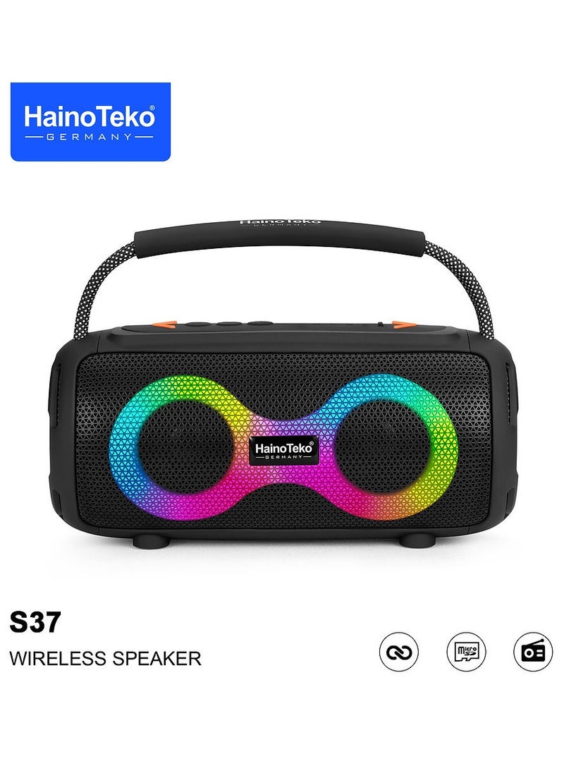 Haino Teko Haino Teko S37 Portable Wireless Speaker With RGB Light Display For Indoor and Outdoor Black  - Image 1