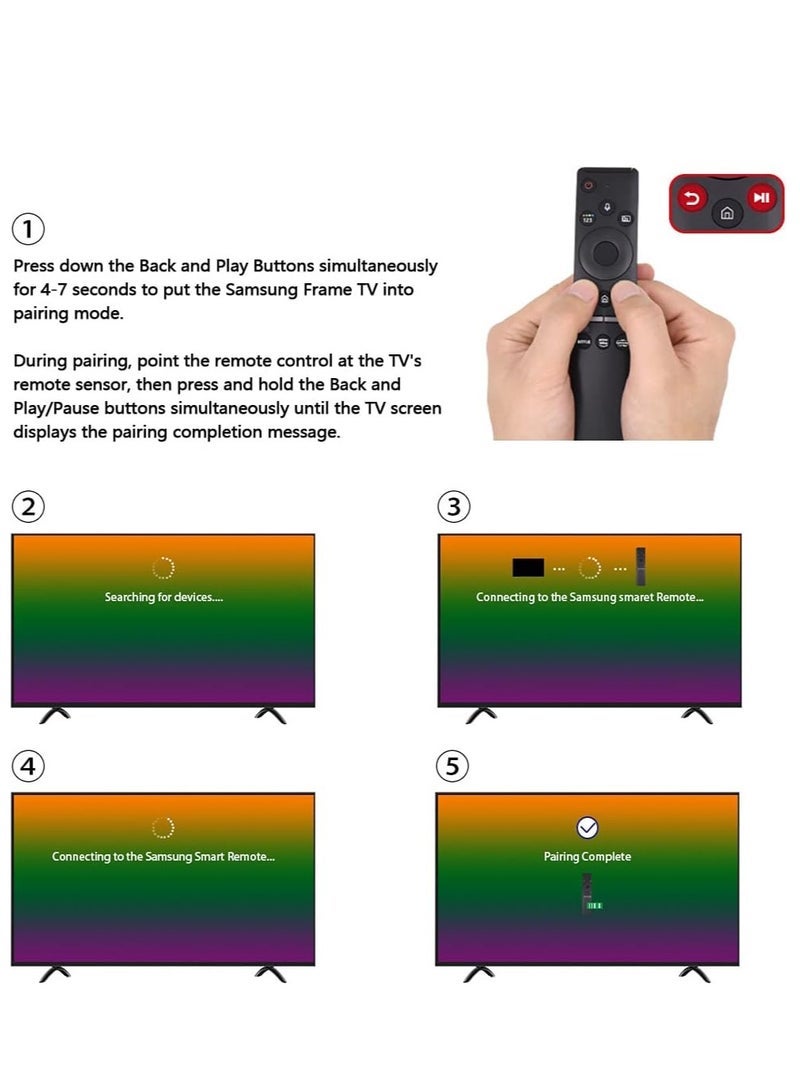PopZa Replacement Voice Remote Control BN59-01330A RMCSPR1AP1 BN59-01329A for Samsung QLED 4K UHD HDR Curved Frame Smart TV with battery - Image 4