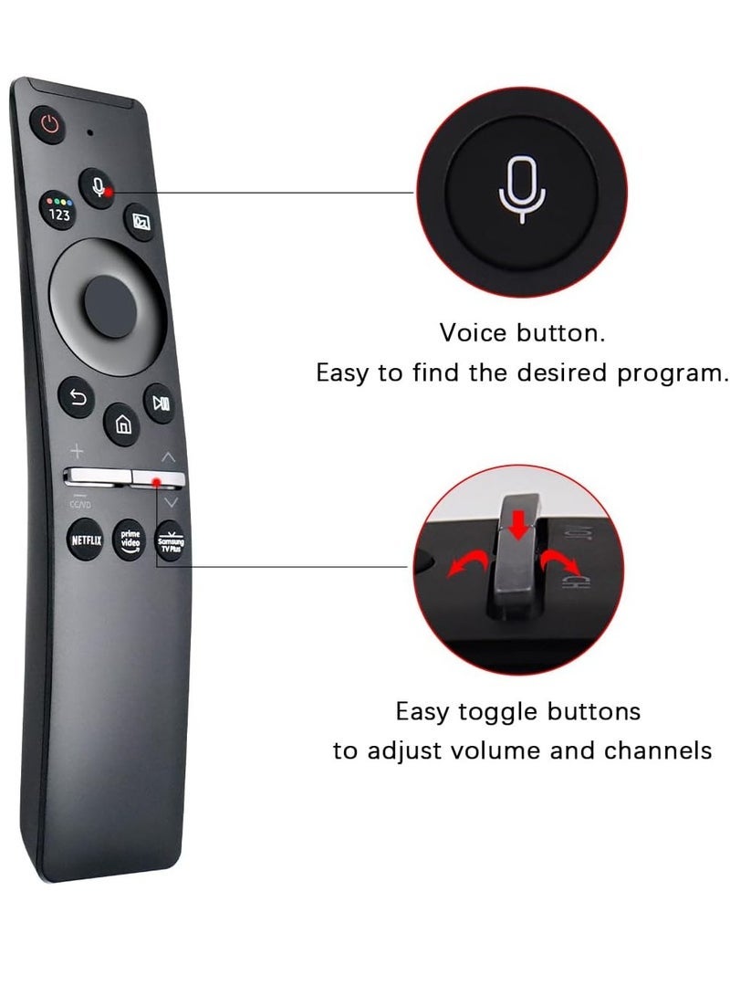 PopZa Replacement Voice Remote Control BN59-01330A RMCSPR1AP1 BN59-01329A for Samsung QLED 4K UHD HDR Curved Frame Smart TV with battery - Image 3