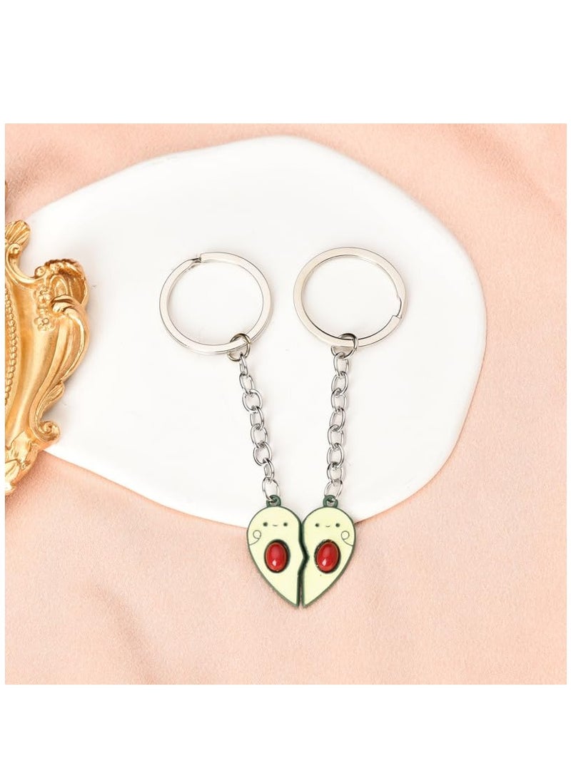 Friendship Keychian Gift for Best Friend Bff Couples Avocado Hamburg Keychain for Husband Wife Gifts