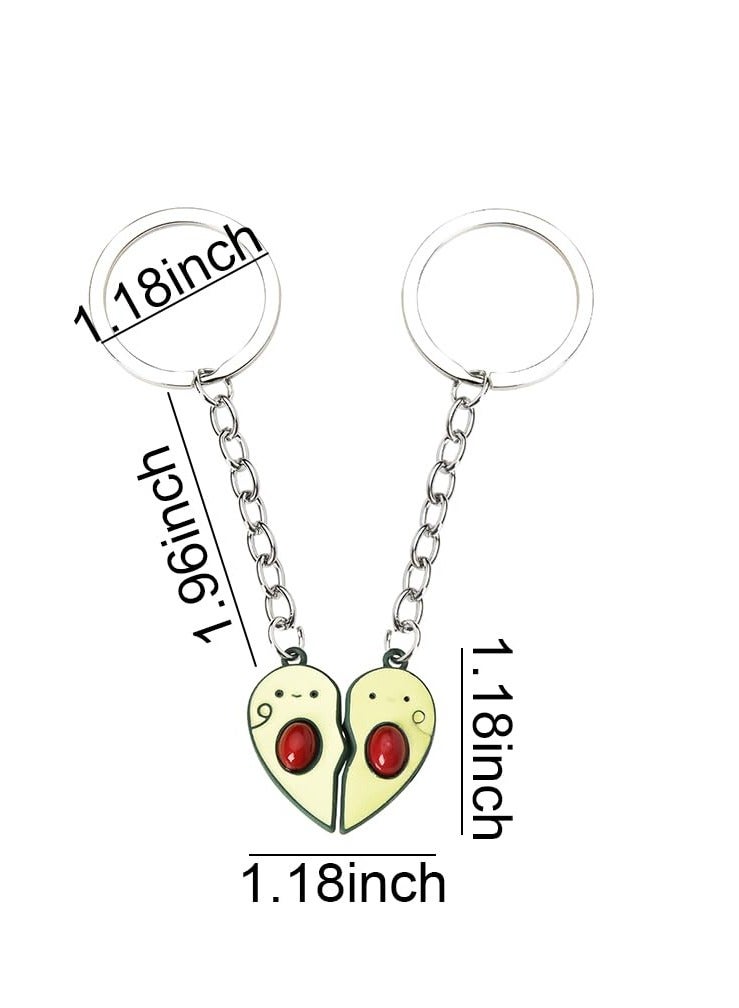 Friendship Keychian Gift for Best Friend Bff Couples Avocado Hamburg Keychain for Husband Wife Gifts