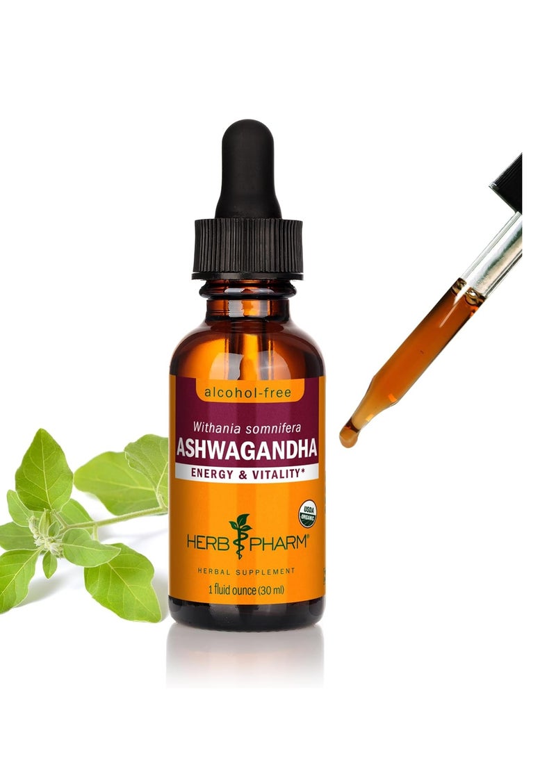 HERB PHARM Organic Ashwagandha Liquid Extract,1 Oz 42 Servings - Image 1