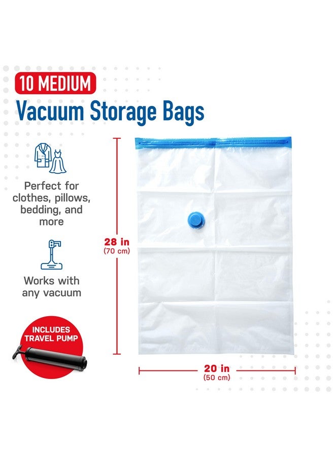Spacesaver Spacesaver Vacuum Storage Bags Medium 10-Pack - Vacuum Seal Bags for Clothing, Comforters, Blankets and Bedding - 28 x 20 Inch Space Saver Bag for Travel and Home Organization with Hand Pump Included - Image 3