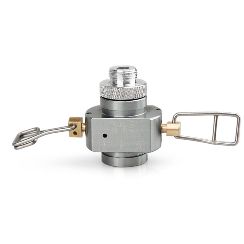 Flat Tank Adapter Valve: Solid Aluminum Alloy Copper Stainless Steel - Reusable Refill Function Two Using Methods Adjustable Valve for Camping Outdoor Gas Tank Refilling - Image 1