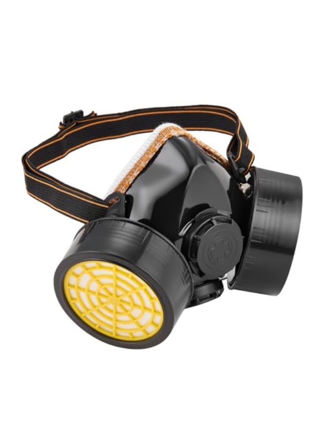 Double Filter Gas Mask -Large- Reusable Half-Face Respirator Anti-Dust Comfortable Fit with Adjustable Strap for Chemical Protection and Workplace Safety Ideal for Construction DIY Projects - Image 5