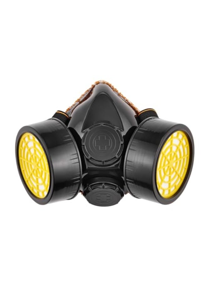 Double Filter Gas Mask -Large- Reusable Half-Face Respirator Anti-Dust Comfortable Fit with Adjustable Strap for Chemical Protection and Workplace Safety Ideal for Construction DIY Projects - Image 1