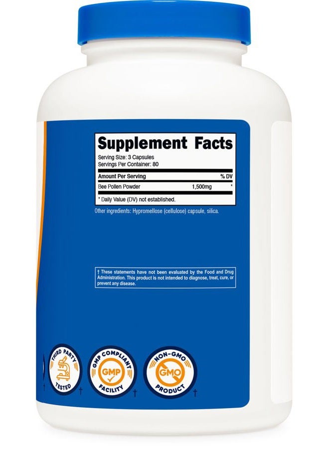 Nutricost Bee Pollen (240 Capsules, 80 Servings) (1,500MG Per Serving) - Non-GMO, GMP Compliant - Image 5