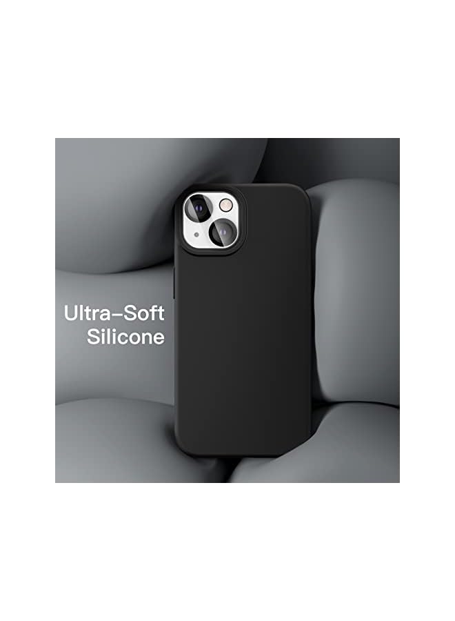 Jetech 3 In 1 Silicone Case For Iphone 14 Plus 6.7-Inch, With 2-Pack Screen Protector And 2-Pack Camera Lens Protector, Full Coverage Tempered Glass Film, Shockproof Phone Cover (Black) - Image 4