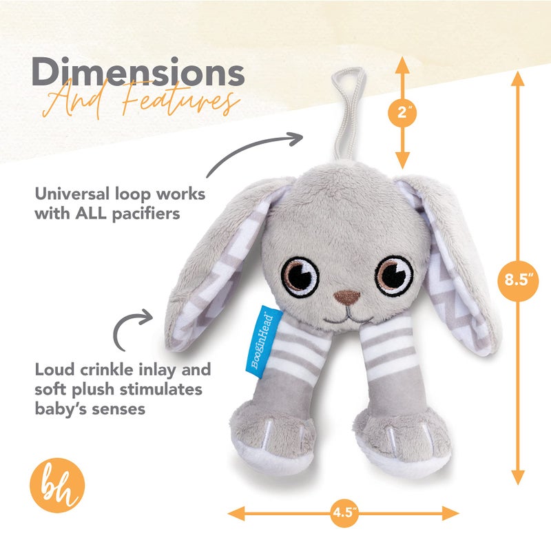 BooginHead by Infantino Pacifier Holder Stuffed Animal and Baby Pacifier Clip, Green Sloth - Image 3