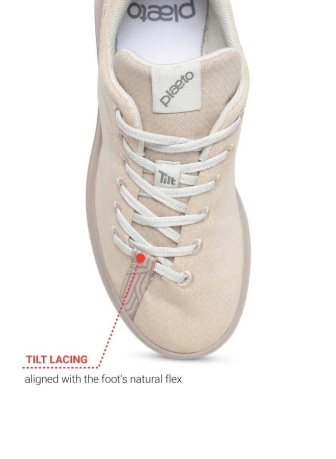 PLAETO Womens Beige Casual Sneakers