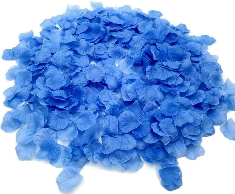 CODE FLORIST 1500 PCS Light Blue Silk Rose Petals for Valentine's Day Romantic Night Wedding Proposal Anniversary Flower Decorations(Separated Scented) - Image 1
