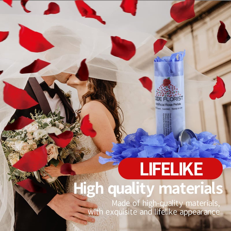 CODE FLORIST 1500 PCS Light Blue Silk Rose Petals for Valentine's Day Romantic Night Wedding Proposal Anniversary Flower Decorations(Separated Scented) - Image 3