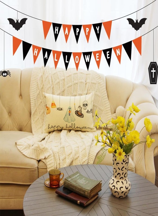 Ogiselestyle Happy Halloween Ghost Throw Pillow Covers, 12 x 20 Inch Jack o' Lantern Candy Corn Pillow Cases Decoration for Home Sofa Couch - Image 5