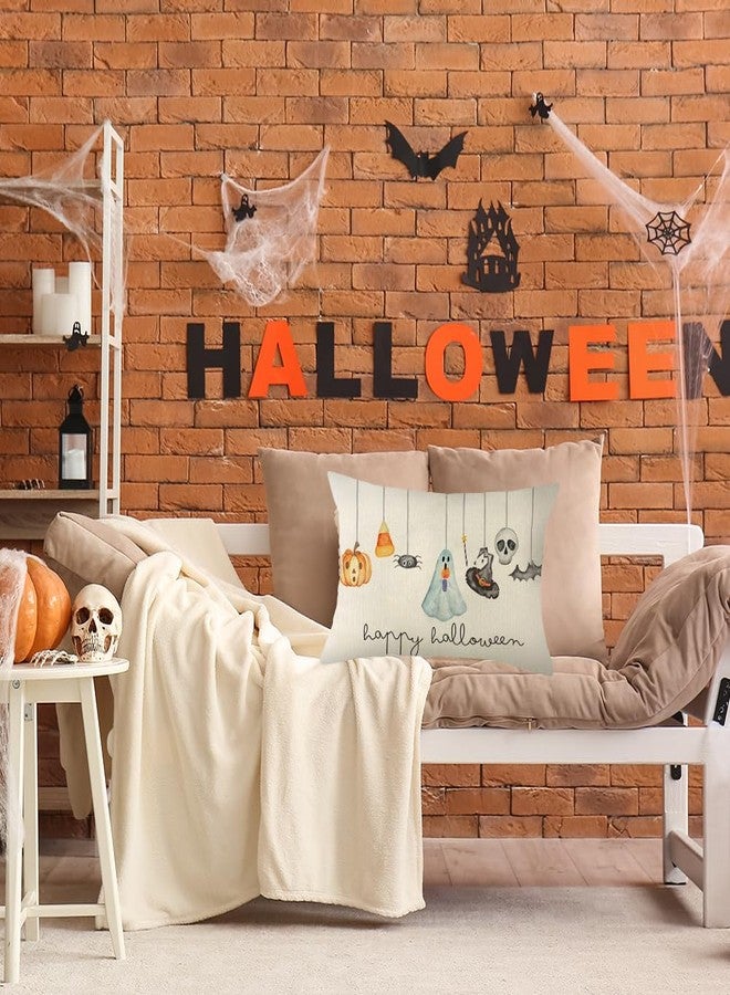 Ogiselestyle Happy Halloween Ghost Throw Pillow Covers, 12 x 20 Inch Jack o' Lantern Candy Corn Pillow Cases Decoration for Home Sofa Couch - Image 3