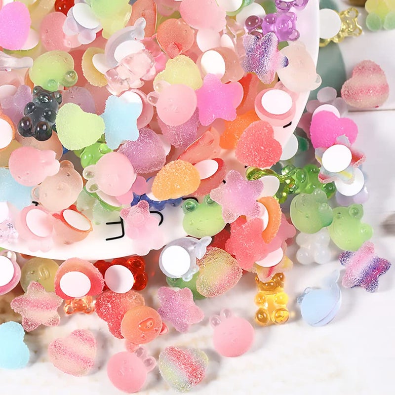 DIYOMR 3D Clear Resin Stickers for Big Belly Cups Mugs, Removal Without Trace, 100 Mixed Shapes Resin Self Adhesive Art Stickers Decor for Handcraft/DIY/Photo Album/Hair Accessories/Laptop - Image 4