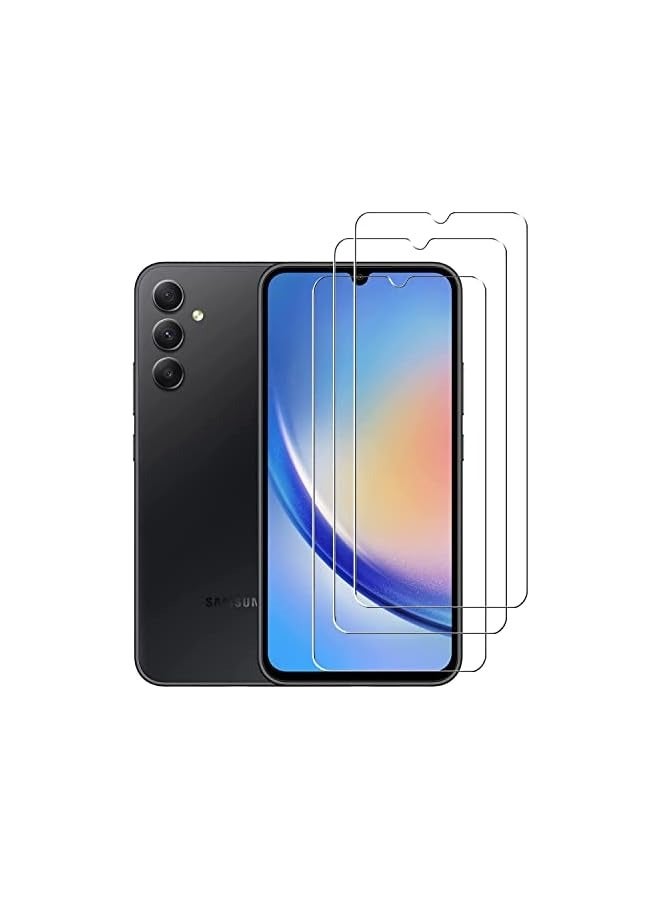 PROMASS [3 Pack] Tempered Glass for Samsung Galaxy A34 5G Screen Protector,9H Hardness High Definition Clear Scratch Resistant Bubble Free Anti-Fingerprints - Image 1