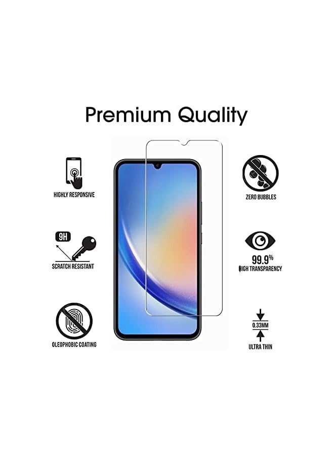 PROMASS [3 Pack] Tempered Glass for Samsung Galaxy A34 5G Screen Protector,9H Hardness High Definition Clear Scratch Resistant Bubble Free Anti-Fingerprints - Image 2