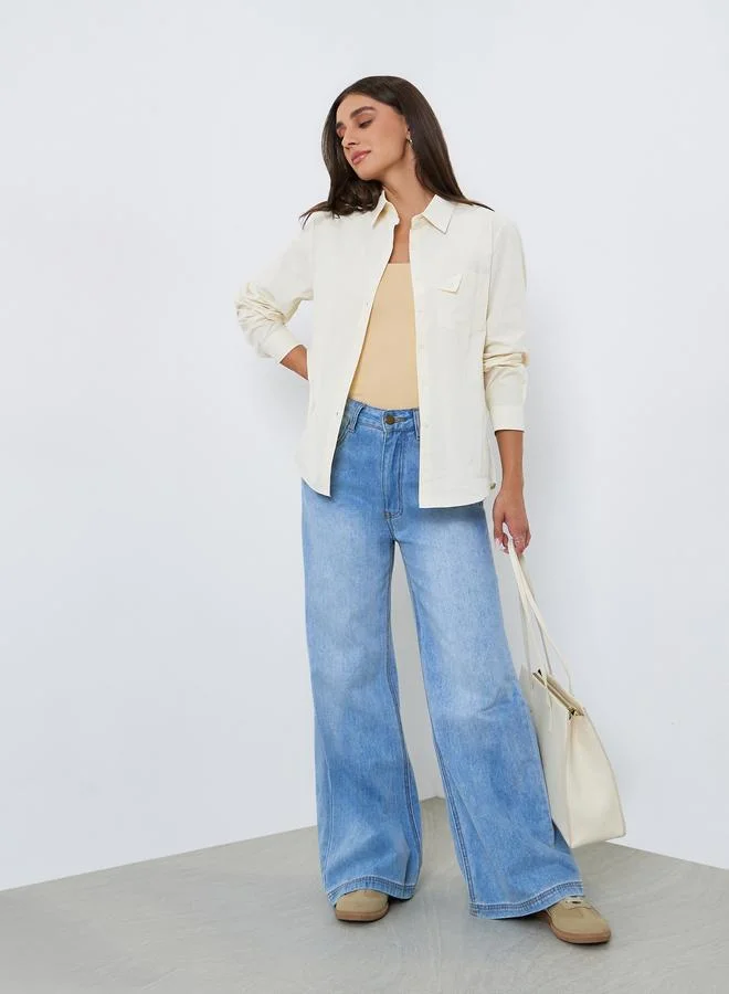Styli Women Yellow Long Sleeve Oversized Shirt