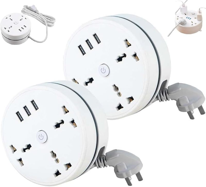 Retractable Power Strip 3 Outlets 3 USB Ports 5.9ft 9.2ft Extension Cord for Travel Office Hotel - Image 2