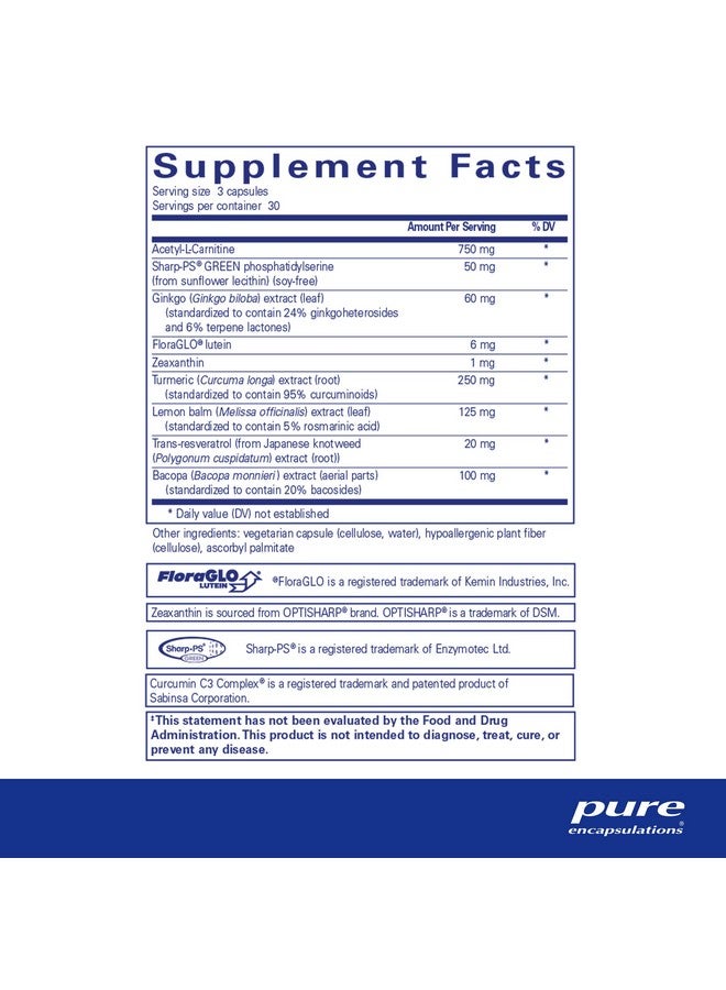 Pure Encapsulations Memory Pro | Comprehensive Memory Support Formula | 90 Capsules - Image 1