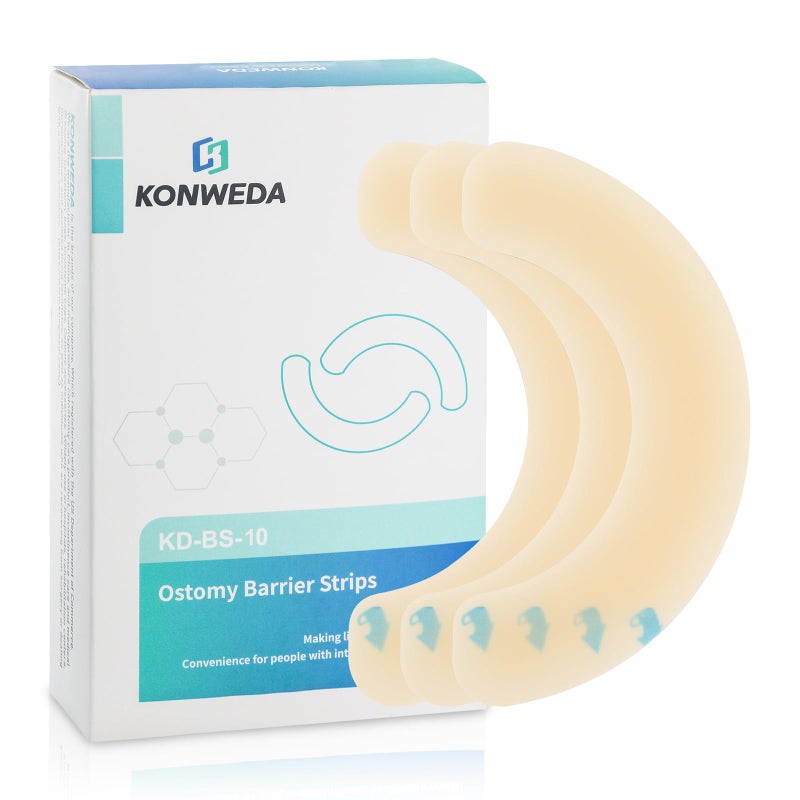 KONWEDA Ostomy Barrier Strips Elastic Barrier Strips for Colostomy Bags Pack of 10
