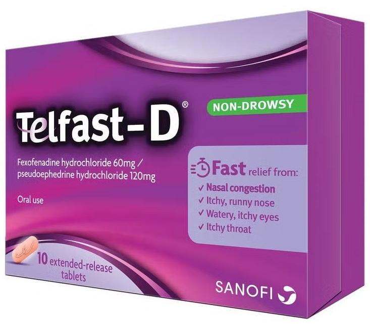 60/120 mg tablets (Fexofenadine + Pseudoephedrine):