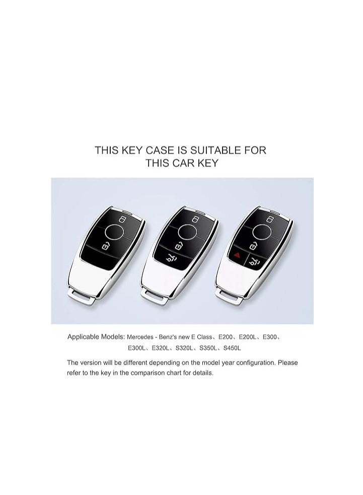 OUYoo غلاف مفتاح سيارة مناسب لـ مرسيدس بنز، غلاف مفتاح لفئة E 2017 وفئة S 2018 من الTPU السيليفون الجلدي الحمي، يتضمن سلسلة مفتاح. - Image 2