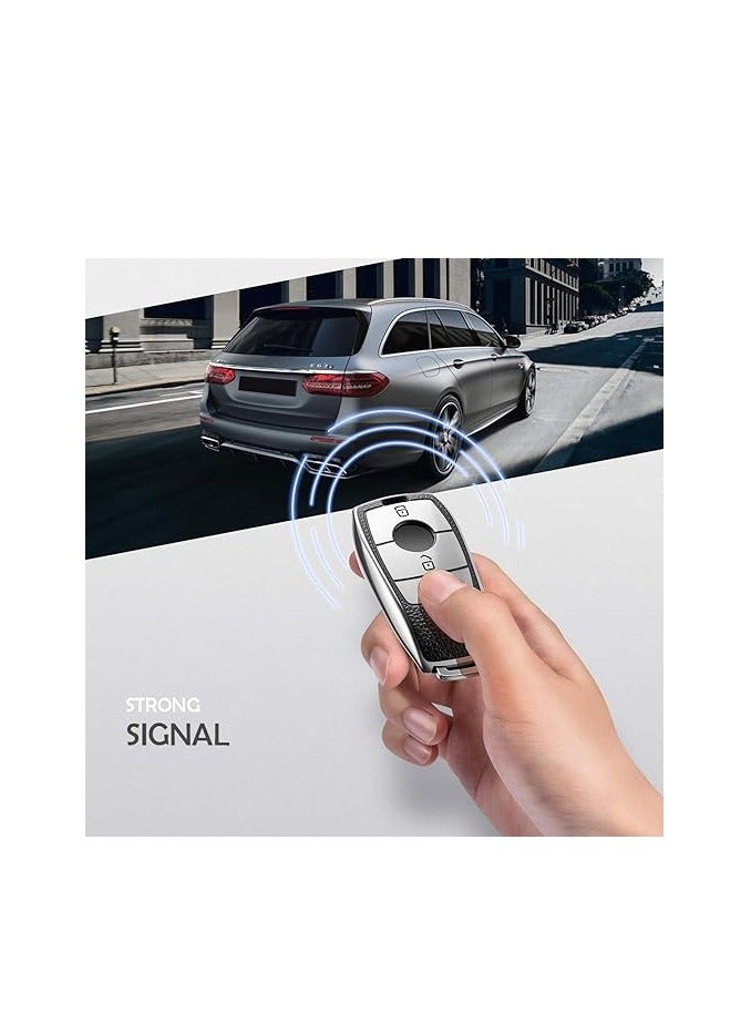 OUYoo غلاف مفتاح سيارة مناسب لـ مرسيدس بنز، غلاف مفتاح لفئة E 2017 وفئة S 2018 من الTPU السيليفون الجلدي الحمي، يتضمن سلسلة مفتاح. - Image 5