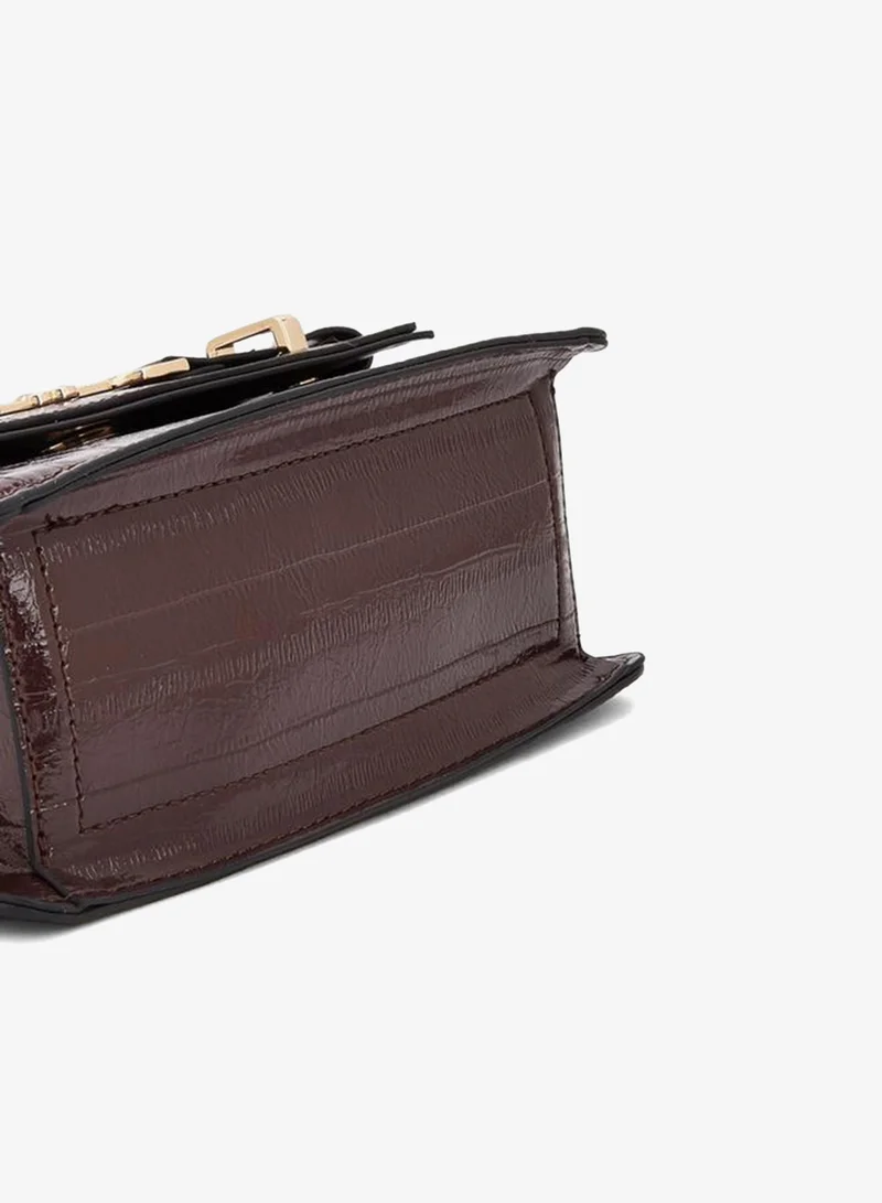 Celeste BROWN Textured Crossbody Bag With Chain Strap for Women | Best Price UAE