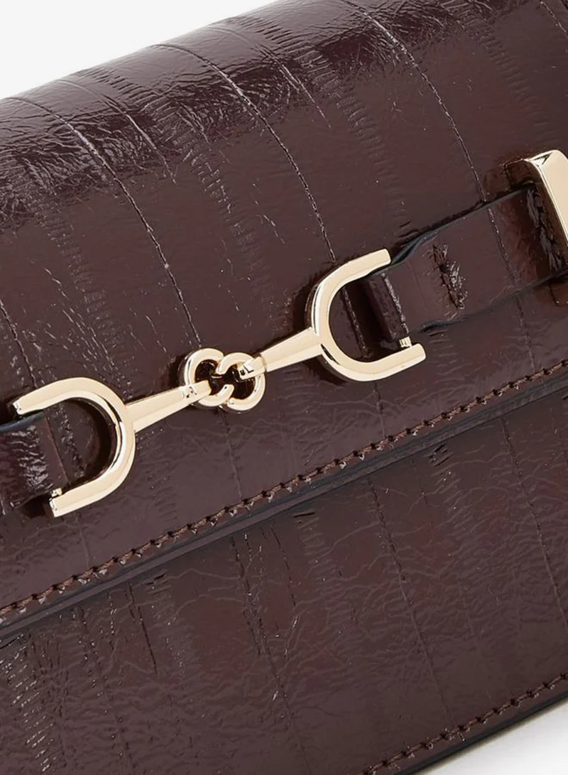 Celeste BROWN Textured Crossbody Bag With Chain Strap for Women | Best Price UAE