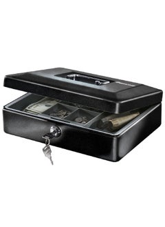 SentrySafe High Quality Sturdy Keyed Cash Box with Removable Tray Black 2kg CB-12  - Image 3