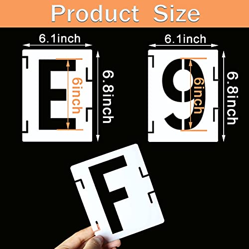 YEAJON 6 Inch Letter Stencils Symbol Numbers Craft Stencils, 42 Pcs Reusable Alphabet Templates Interlocking Stencil Kit For Painting On Wood, Wall, Fabric, Rock, Chalkboard, Sign, Diy Art Projects - Image 3