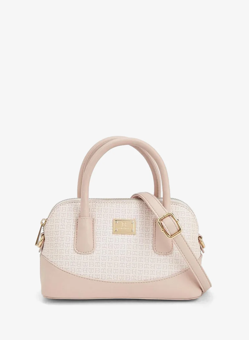 Flora Bella Monogram Bag With Double Handles, Hanging Charm, And Additional Shoulder Strap