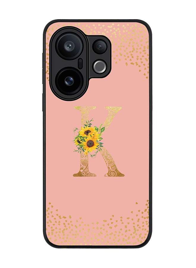 Stylizedd For vivo X200 FE / S30 Pro mini Case,Slim fit Camera Protection, Shockproof Thin Phone cover  - Custom Floral Monogram - K  (Rose Pink )