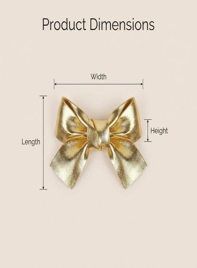 KGCGJVB 2 Pairs Glitter Bows Hair Clips for Girls Women Gold and Silver Cute Hair Accessories Bow Set Stylish Glitter Hair Bows for Girls and Women Party Everyday Hair Decor - Image 3